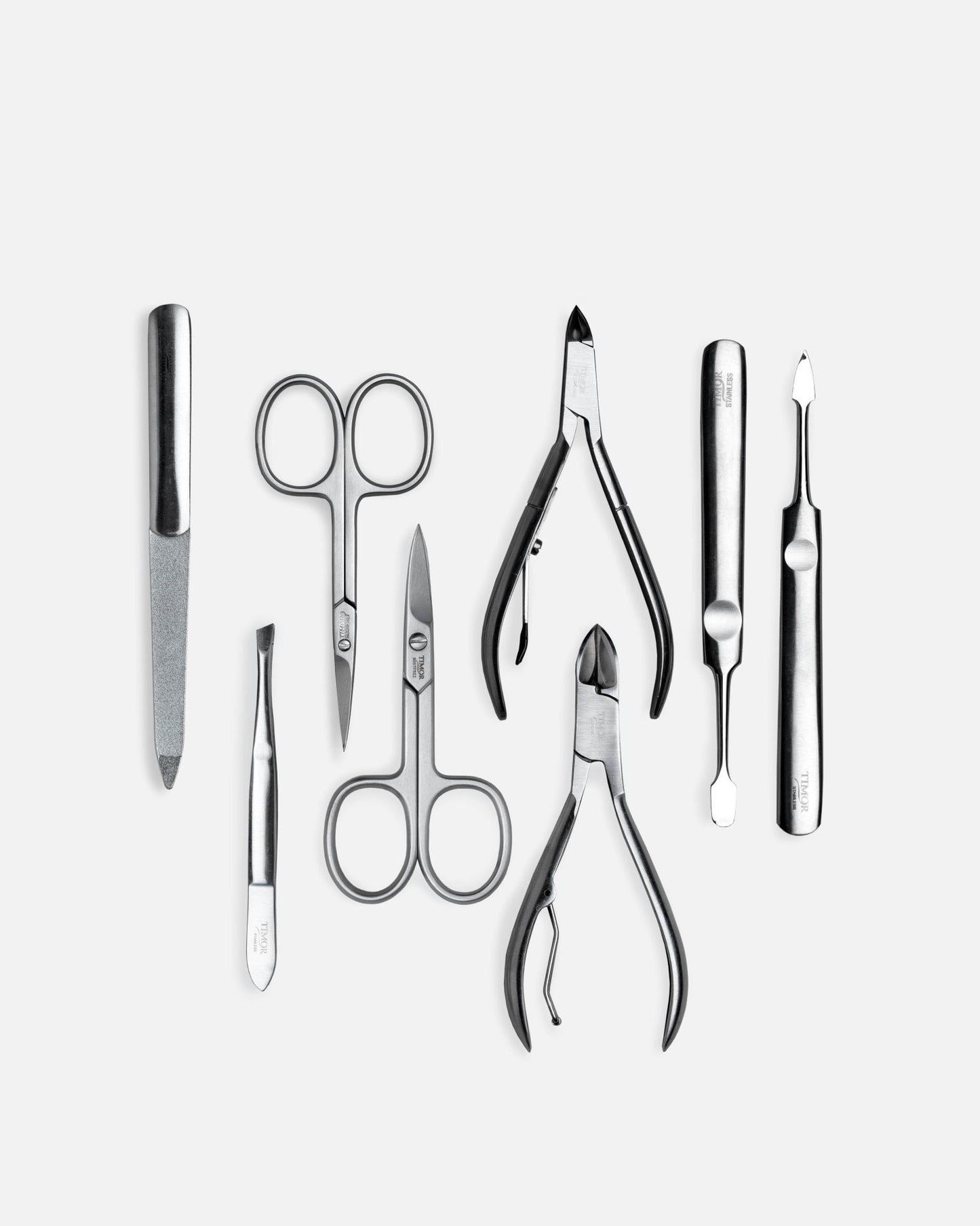 8-Piece Manicure Set - Black Nappa Leather