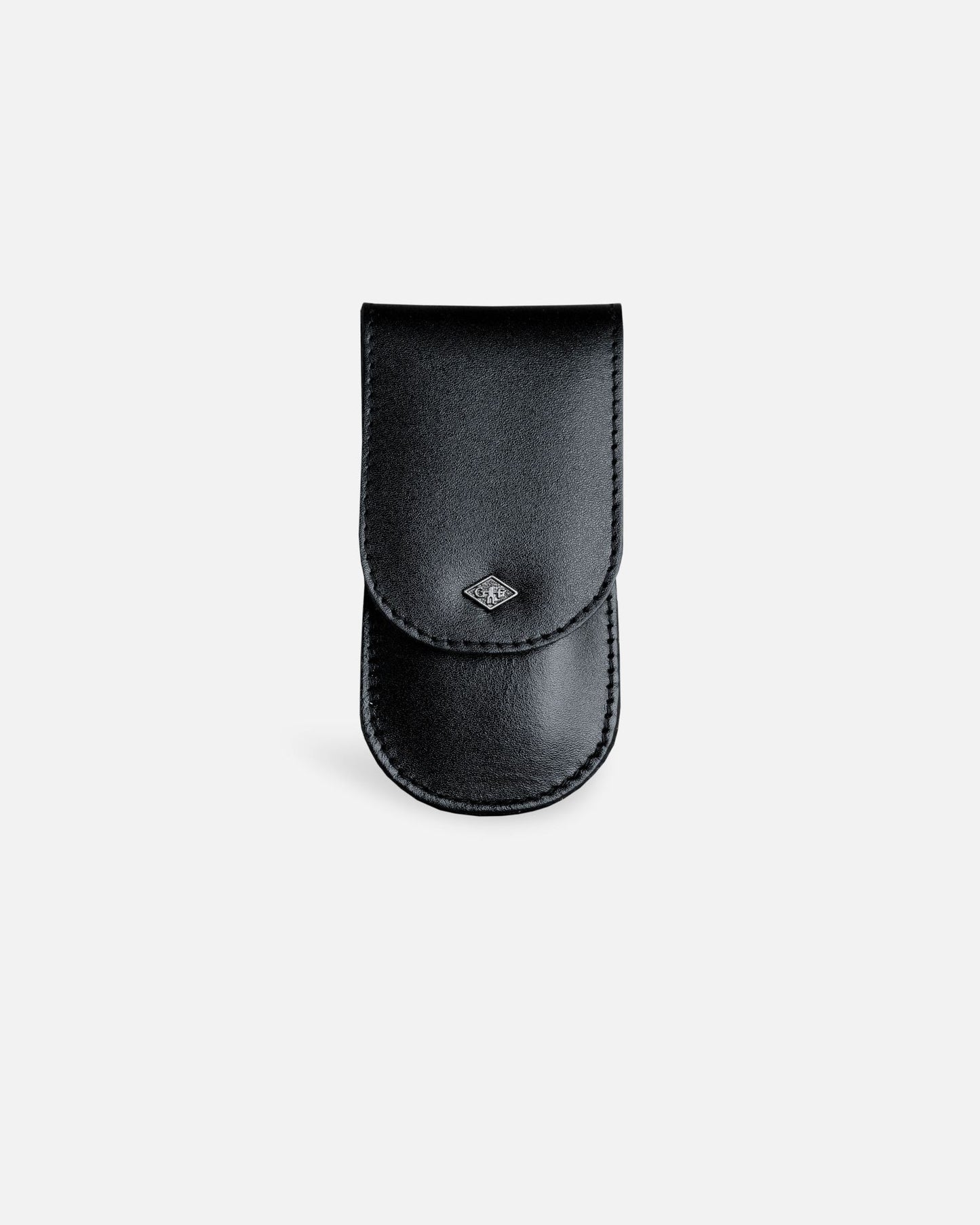 3-Piece Manicure Set - Black Smooth Leather