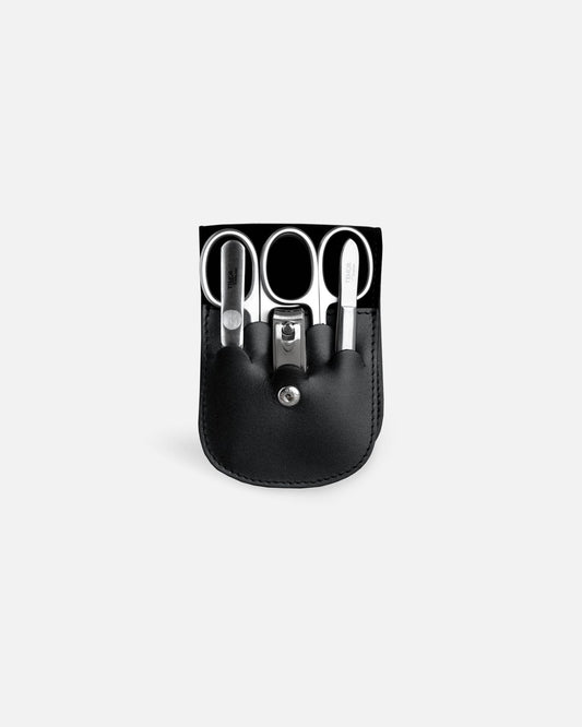 5-Piece Manicure Set - Smooth Black Leather