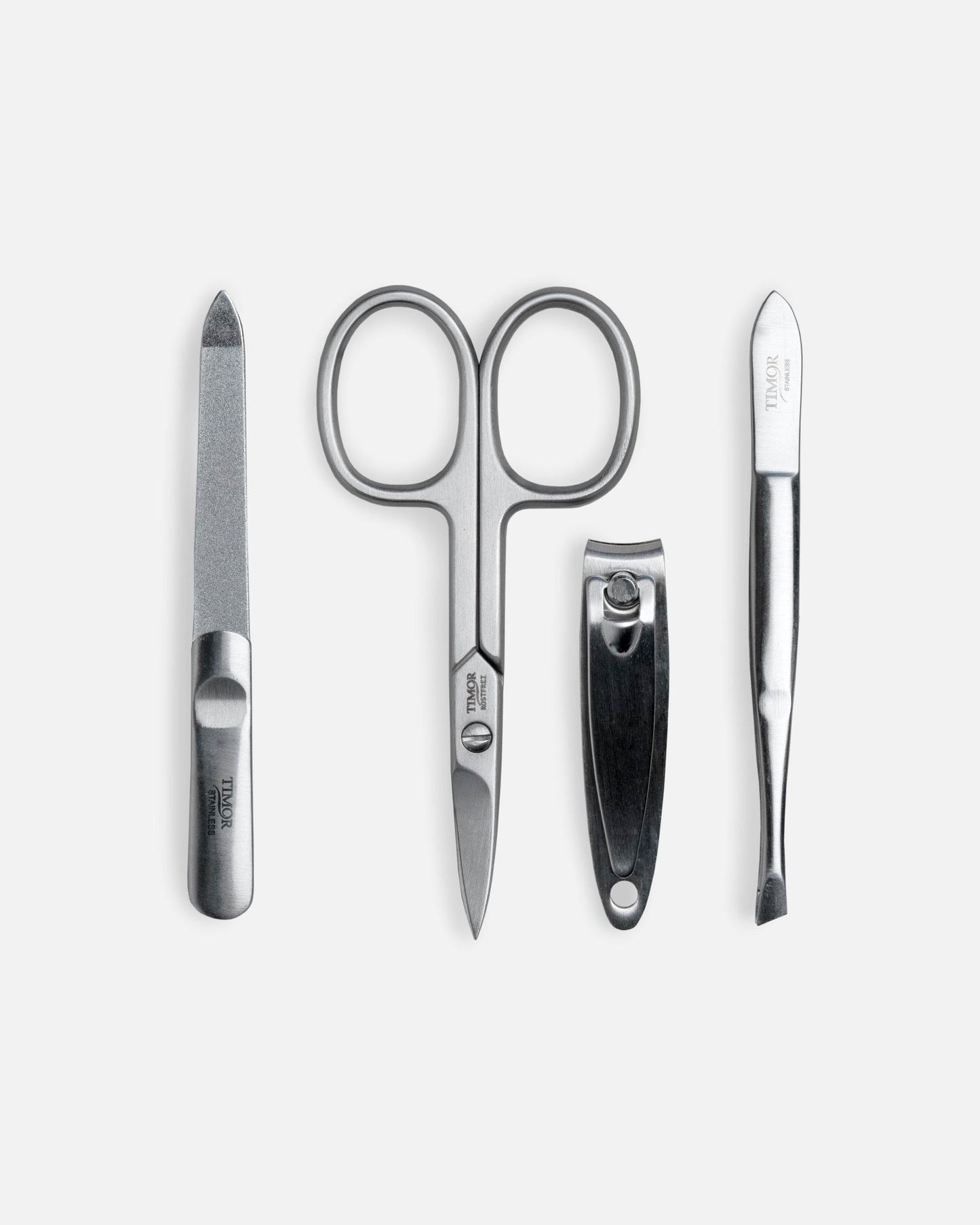 4-Piece Manicure Kit - Black Smooth Leather