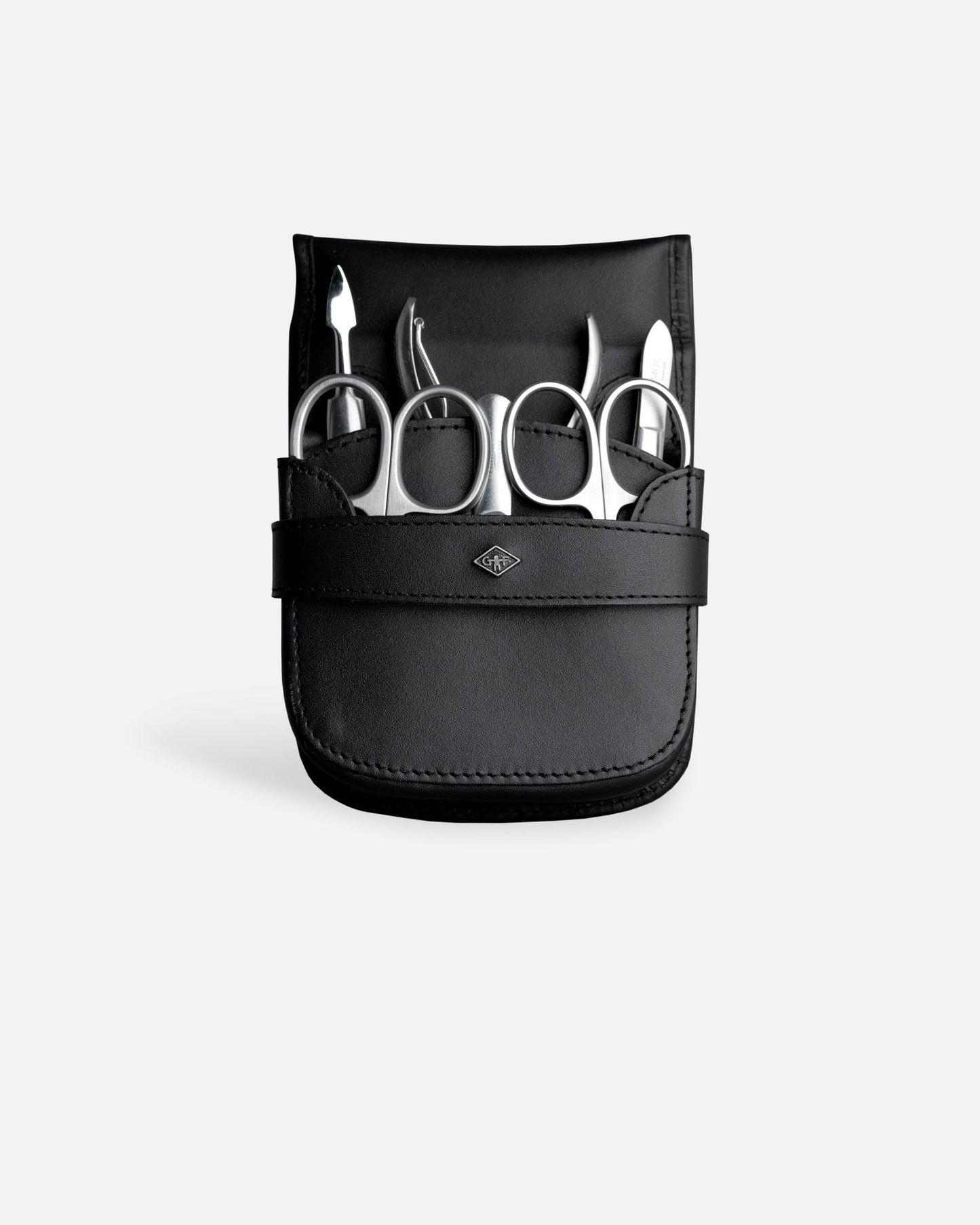 6-Piece Manicure Set - Smooth Black Leather