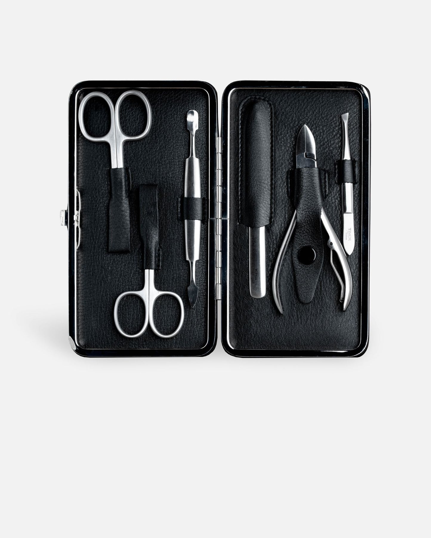 6-Piece Frame Manicure Set - Black Nappa Leather
