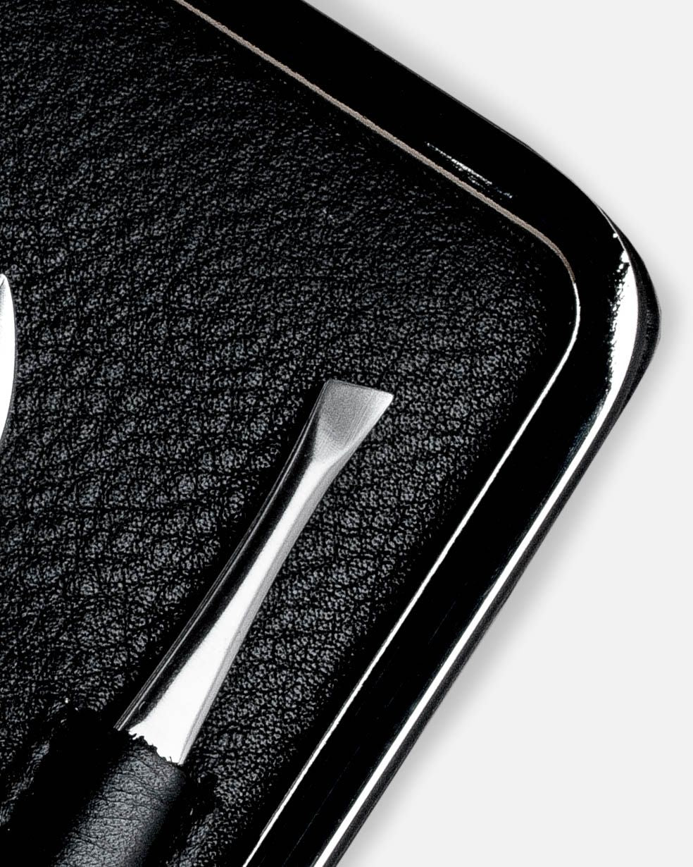6-Piece Frame Manicure Set - Black Nappa Leather