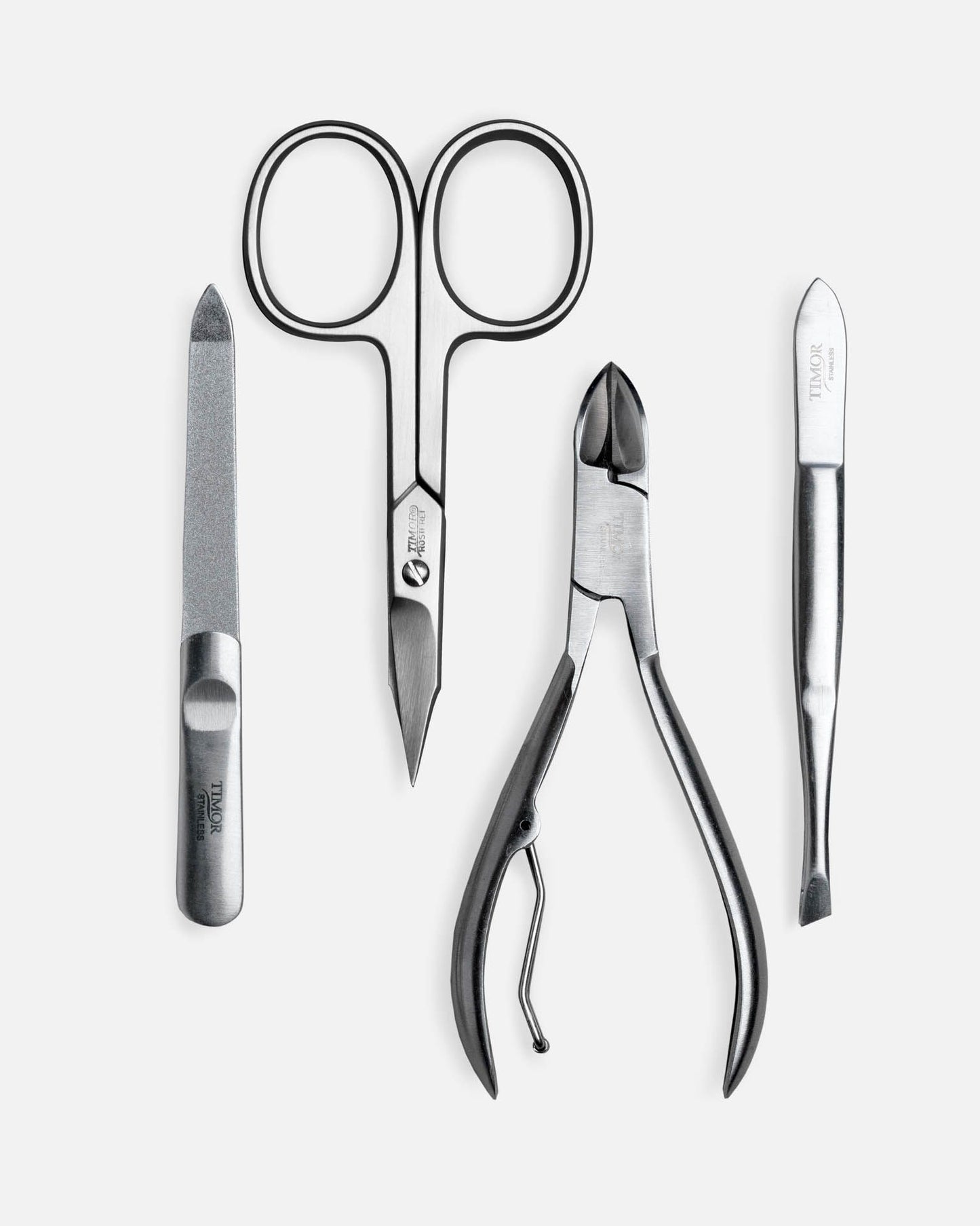 4-Piece Manicure Set - Black Nappa Leather