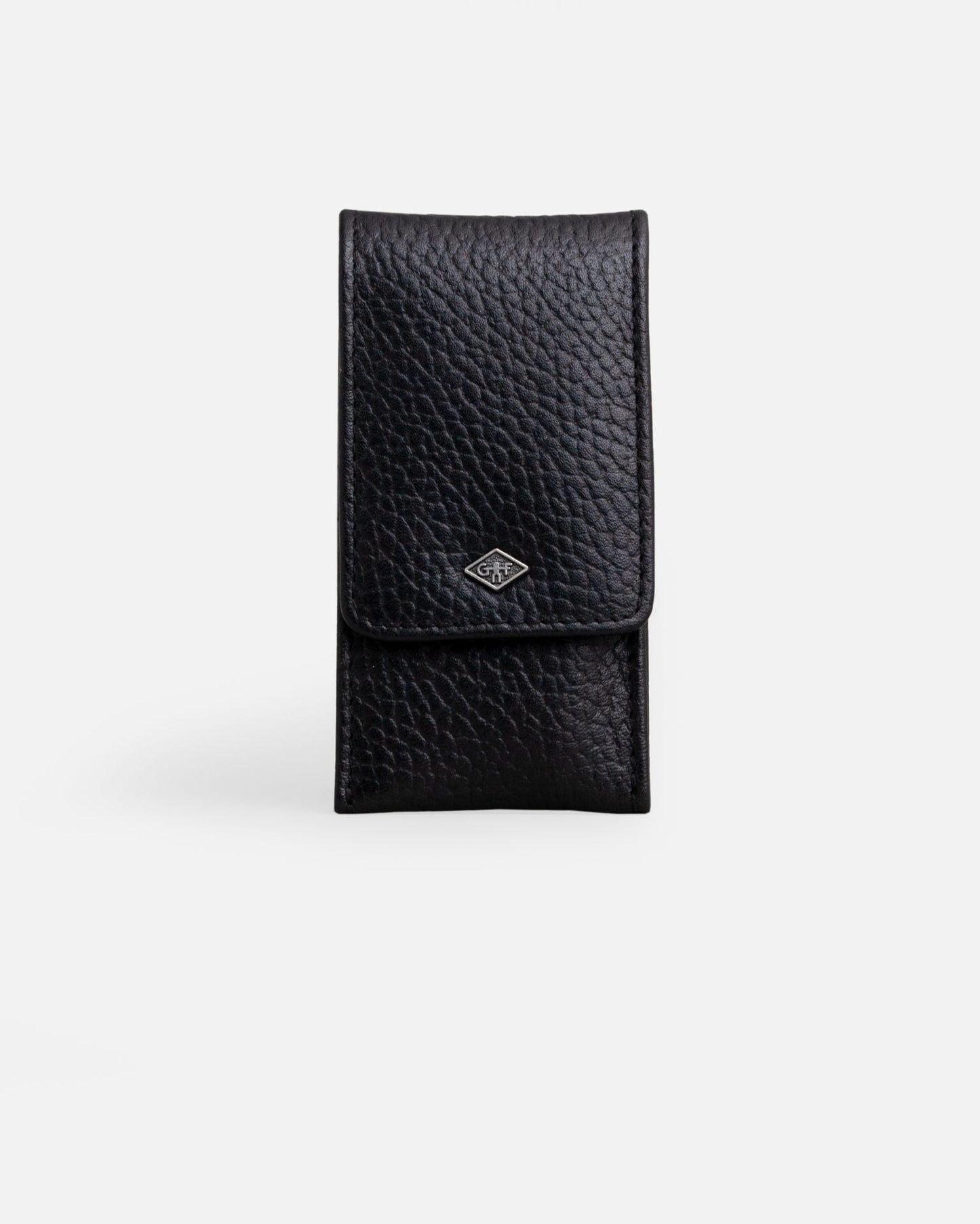 3-Piece Manicure Kit - Black Grained Leather
