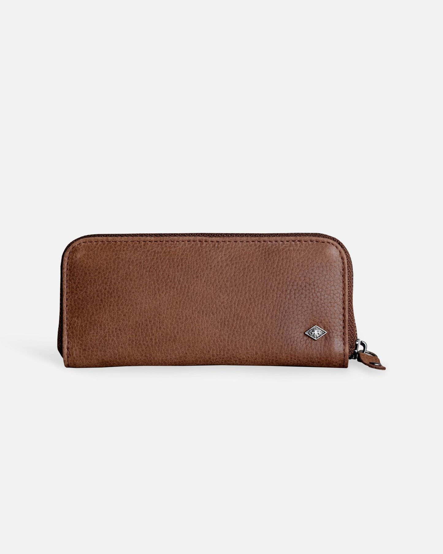 5-Piece Manicure Set - Brown Leather with Zipper Closure
