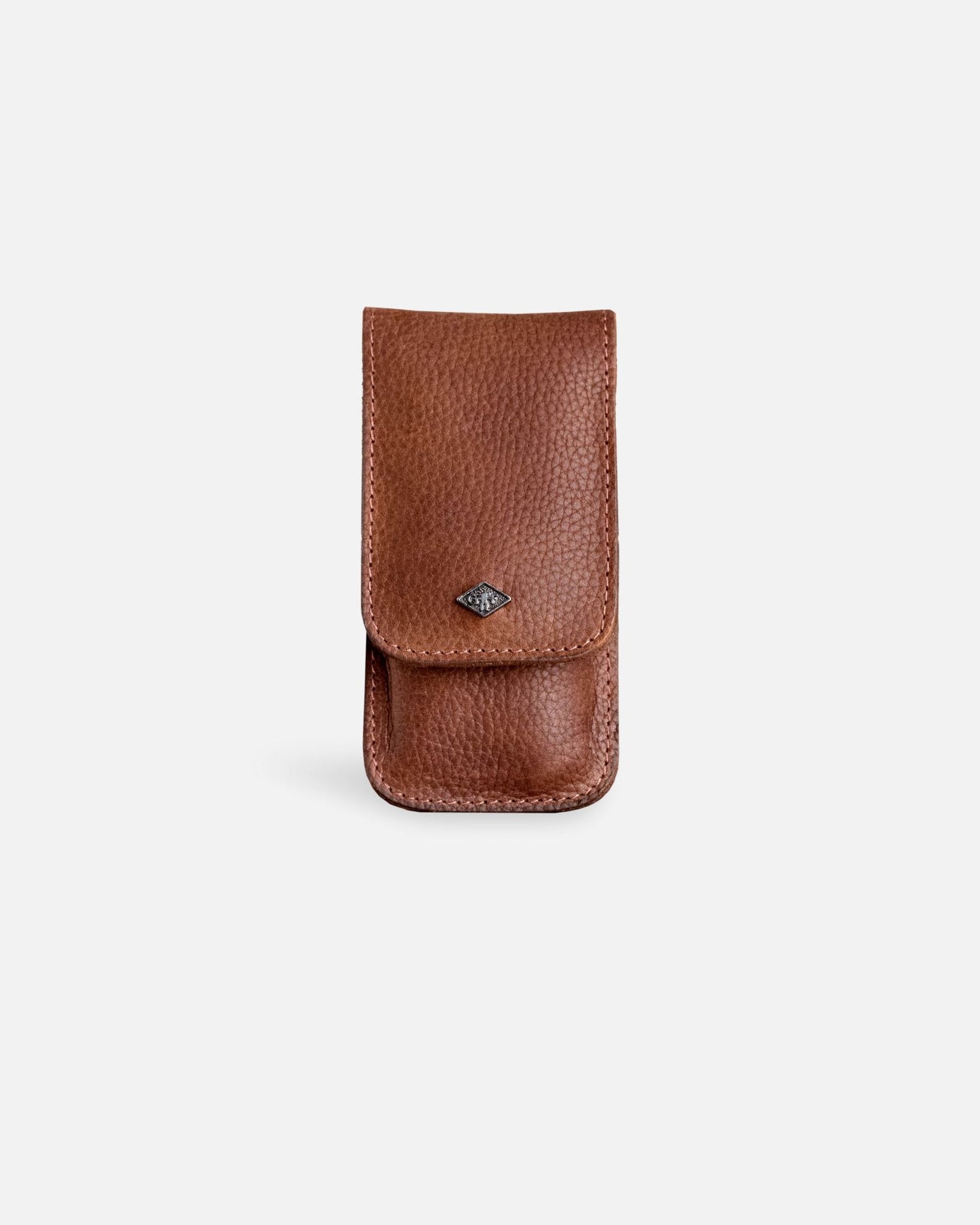 3-Piece Manicure Kit - Brown Grained Leather