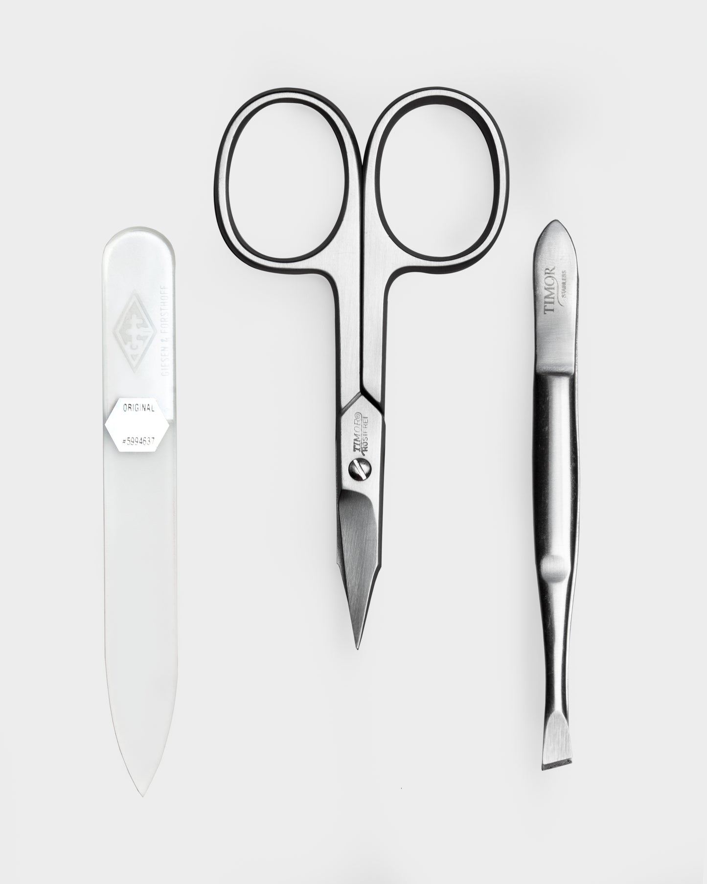 3-Piece Manicure Kit - Brown Grained Leather