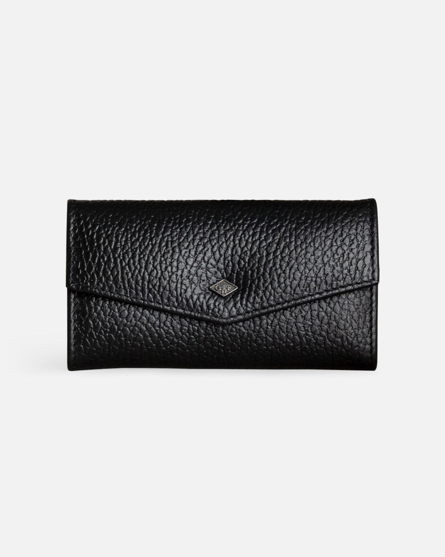 4-Piece Manicure Set - Black Grained Leather